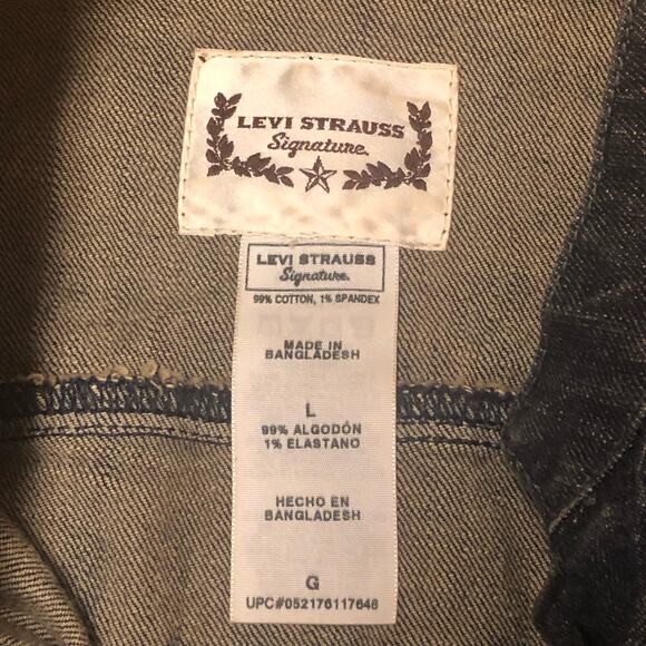 Levi Strauss Signature Dark Wash Embellishment Jean Jacket Size Large - Picture 10 of 11